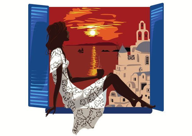 女孩度假图片下载