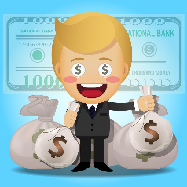 快乐的人拿着大钱袋图片下载