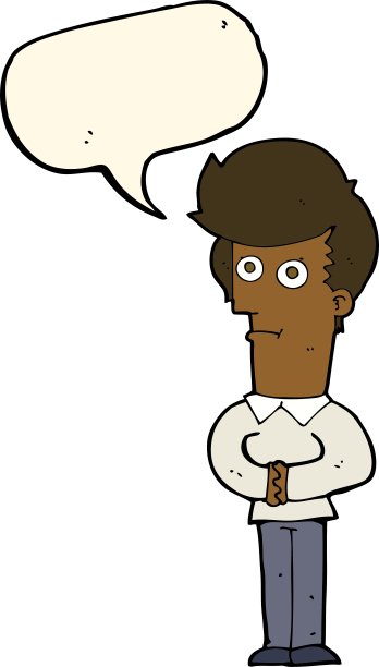 卡通人盯着气泡说话图片下载