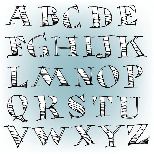 手绘草图字母图片下载