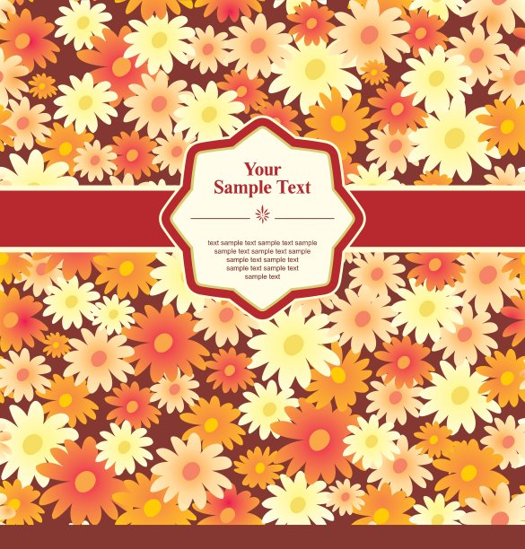 带框的花卉背景图片下载