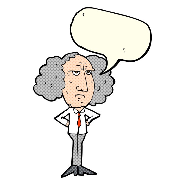 卡通大头发演讲者与讲话气泡图片下载