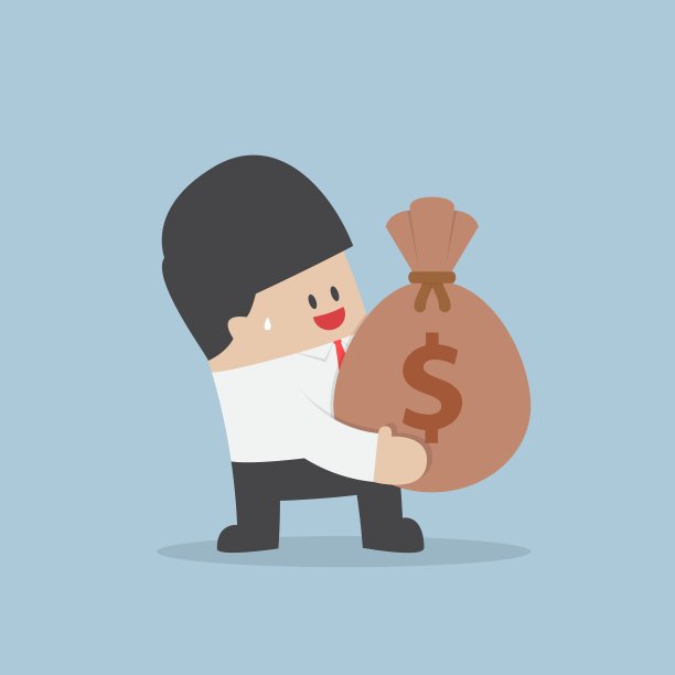 商人拿着一个有美元标志的钱袋图片下载