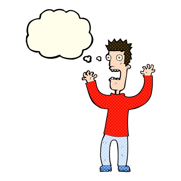 卡通人物用思想泡泡吓坏了人图片下载