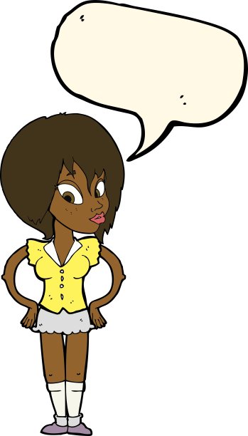 卡通女人，双手叉腰，还能说话图片下载