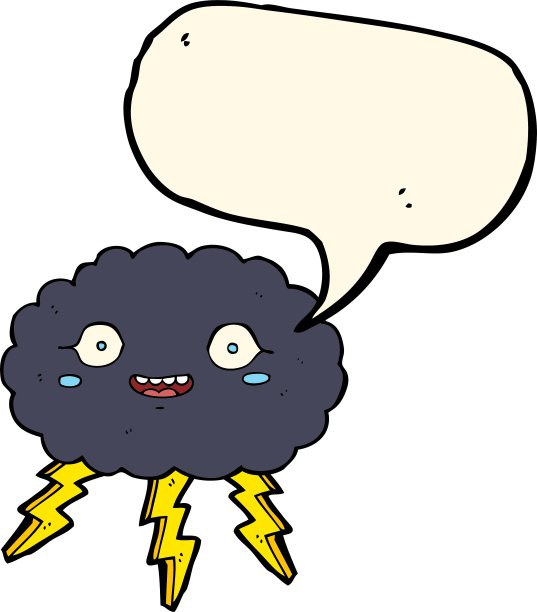 快乐卡通雨云与言语泡泡图片下载