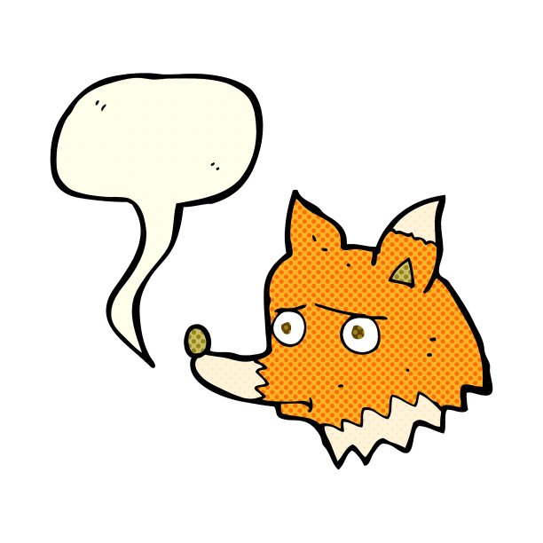 卡通不开心的狐狸用言语泡着图片下载