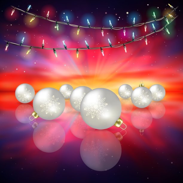 抽象的红色日出背景与圣诞节图片下载