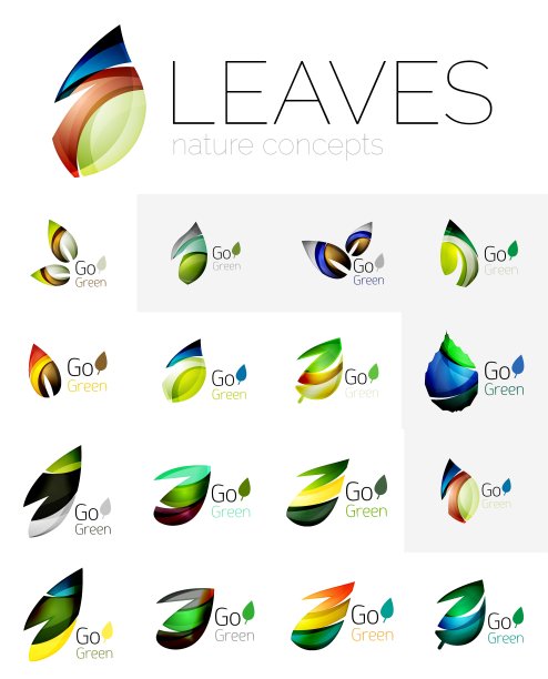 未来设计生态叶标志集图片下载