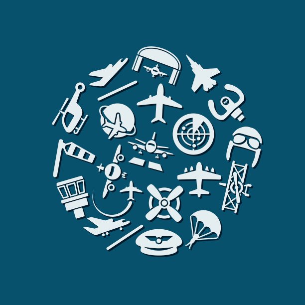 圆形航空图标图片下载