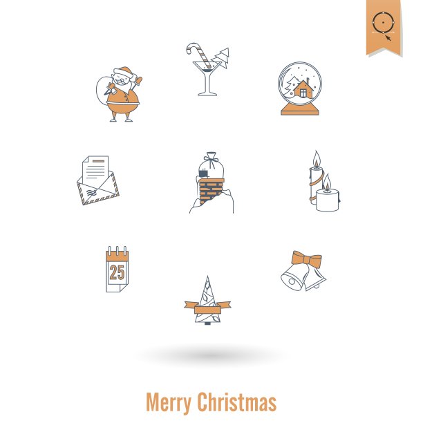 圣诞节和冬季图标收藏图片下载