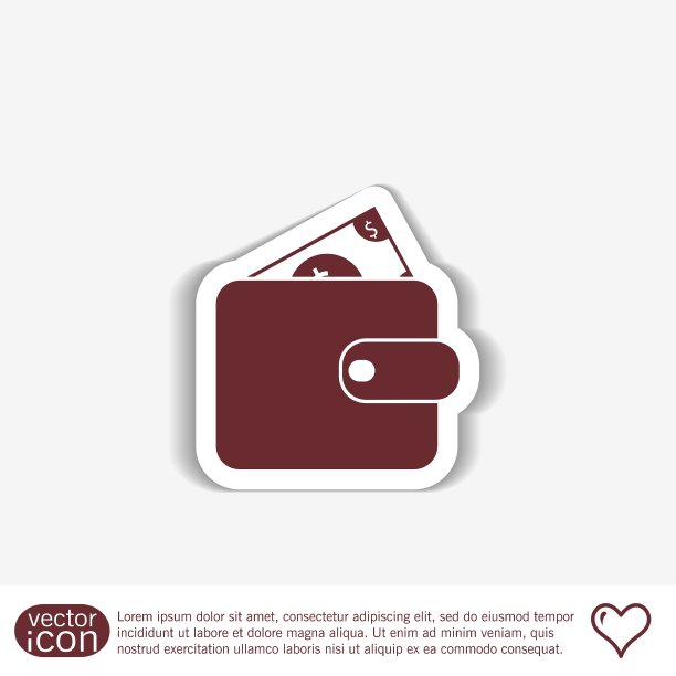 钱包标志符号图标钱包和美元的钱图片下载