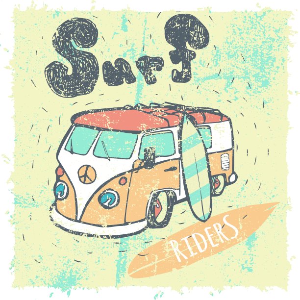 Van Surf t恤图形图片下载