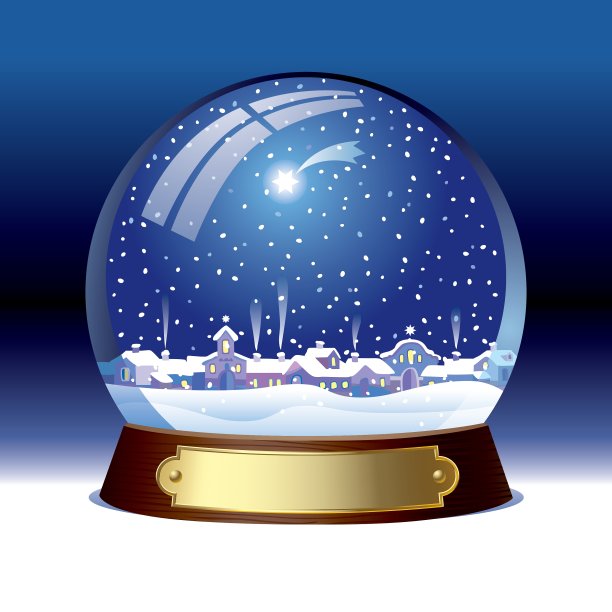 里面有雪花的球形玻璃器图片下载