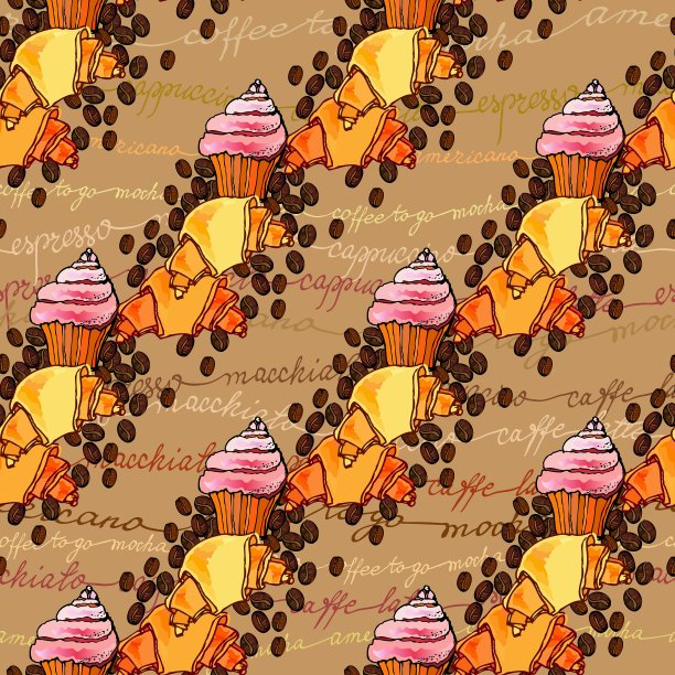 羊角面包无缝模式图片下载