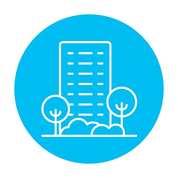 住宅建筑用树木线条图标图片下载