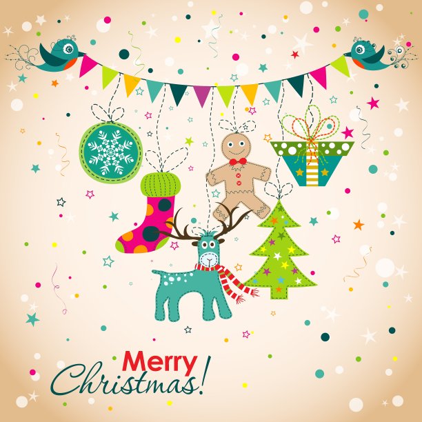 圣诞贺卡模板图片下载