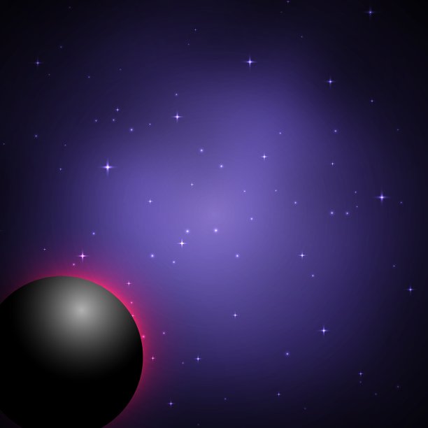 黑暗的行星映衬着繁星点点的天空图片下载