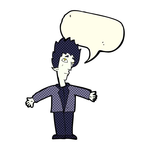 卡通吸血鬼男人和语音泡泡图片下载