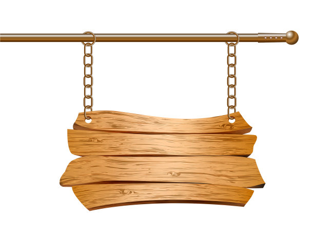 挂在链条上的木制标志图片下载