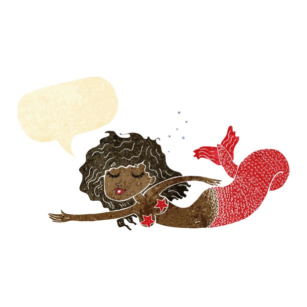 卡通美人鱼与语音泡泡图片下载