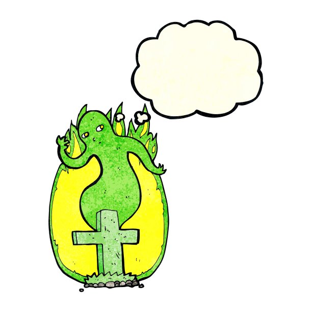 卡通鬼魂从坟墓中升起图片下载