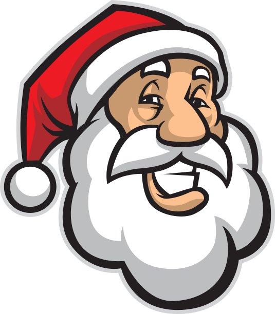 微笑圣诞老人的头图片下载