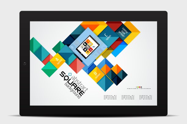 几何正方形和信息图形选项图片下载