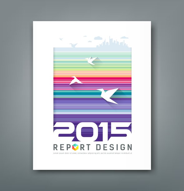 封面年报飞鸟剪影建筑物图片下载