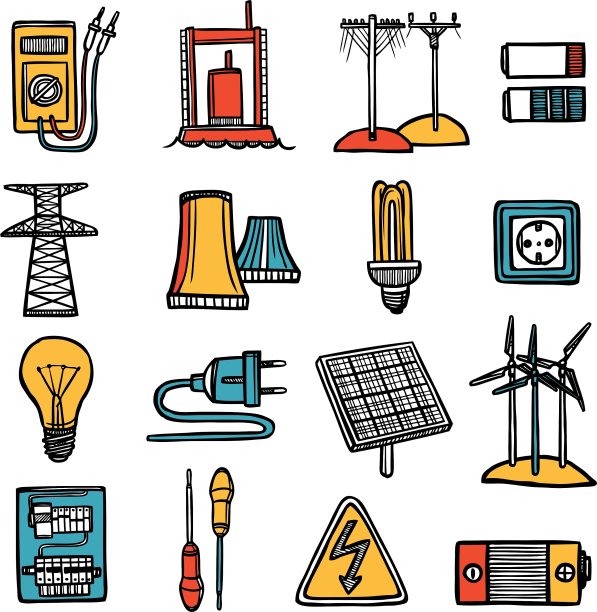 电源和能源图标设置图片下载