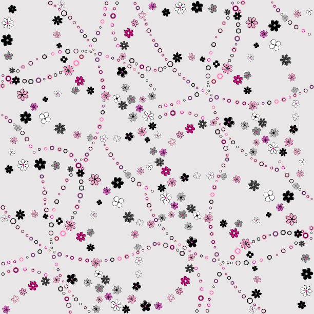 Whismical花背景在黑色的背景图片下载