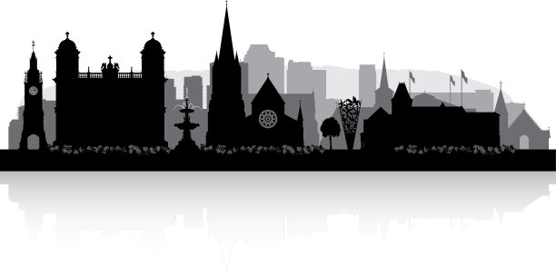 新西兰克赖斯特彻奇市的轮廓图片下载