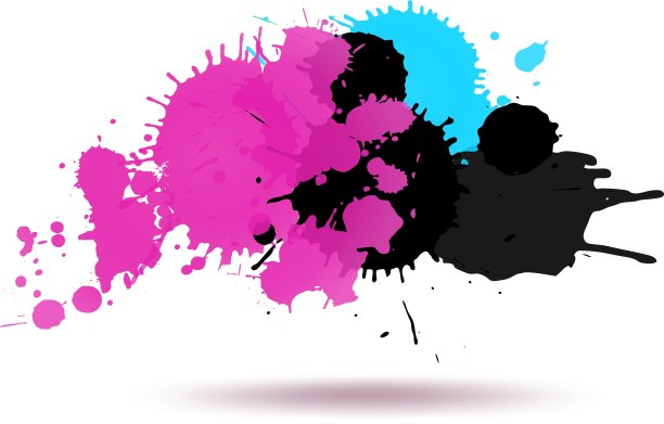 紫色和蓝色油墨图片下载