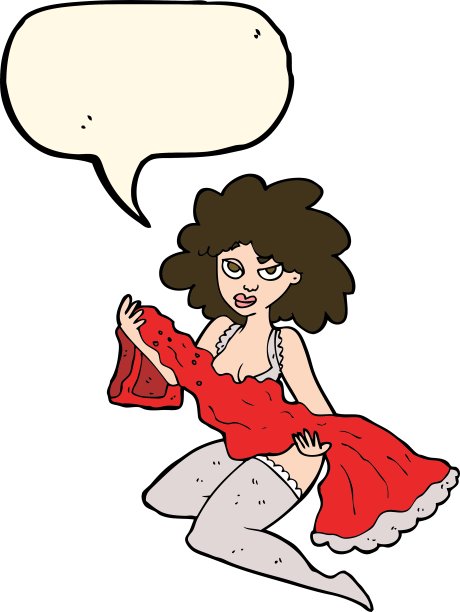 卡通女人随着语音泡泡的变化而变化图片下载