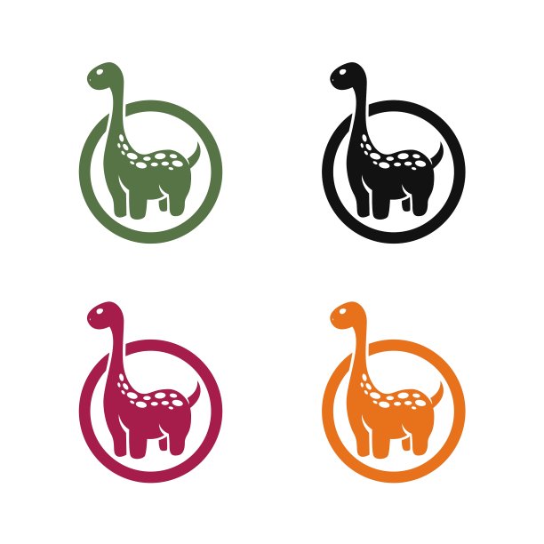 白色背景上的恐龙标志图片下载