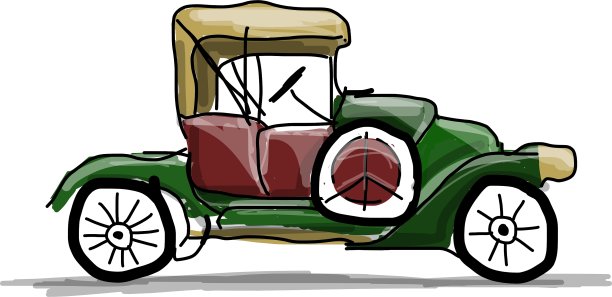 复古汽车草图为您的设计图片下载