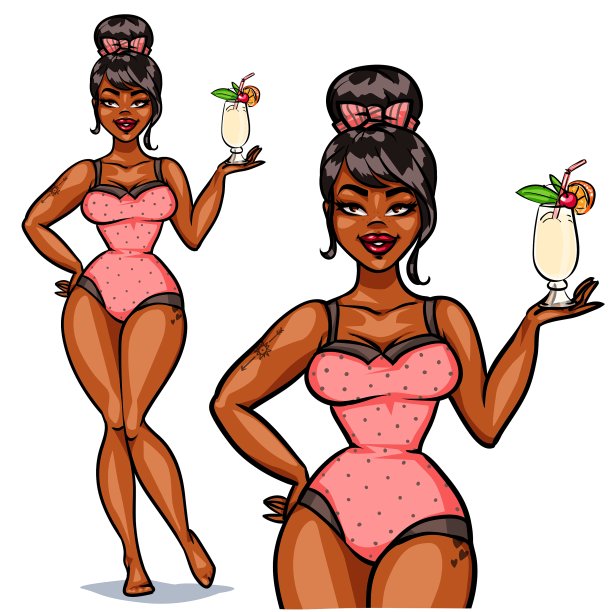 喝鸡尾酒的美女图片下载