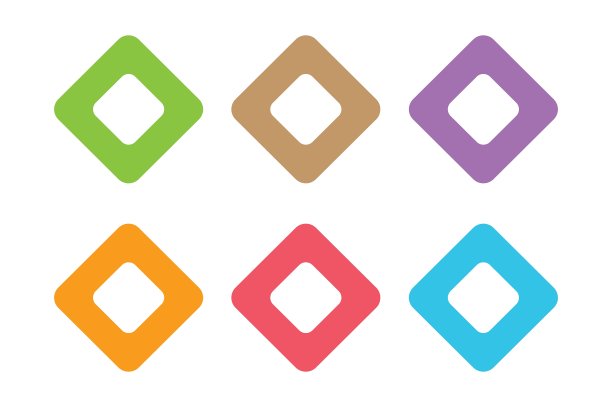 正方形图标抽象标志模板图片下载