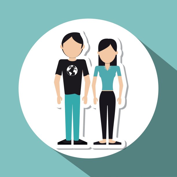 卡通夫妻设计人物和关系图片下载