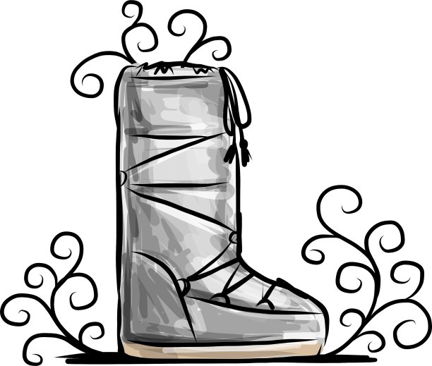 冬季鞋草图为您的设计图片下载