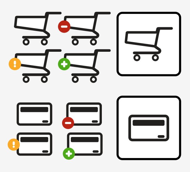 购物车信用卡支付App图标集图片下载