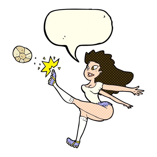 卡通女足球运动员与图片下载