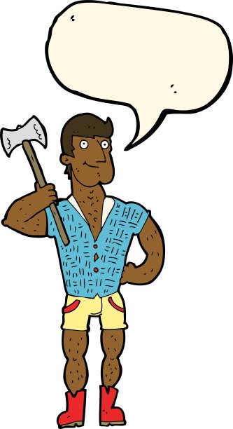 卡通伐木工人与语音泡泡图片下载