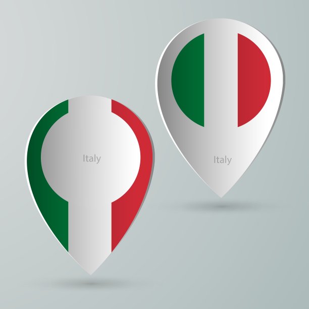 意大利地图的地图标记纸图片下载