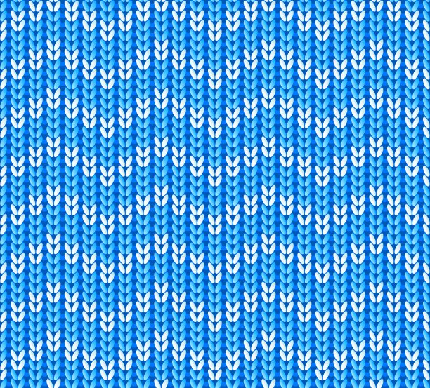 蓝色针织无缝花纹图片下载