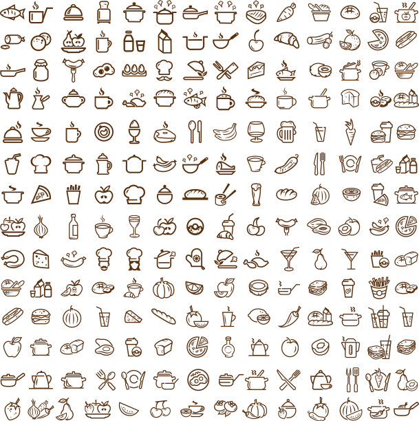 食品图标套装图片下载