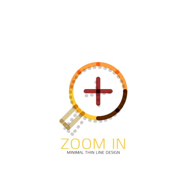 细线设计标志放大镜图片下载
