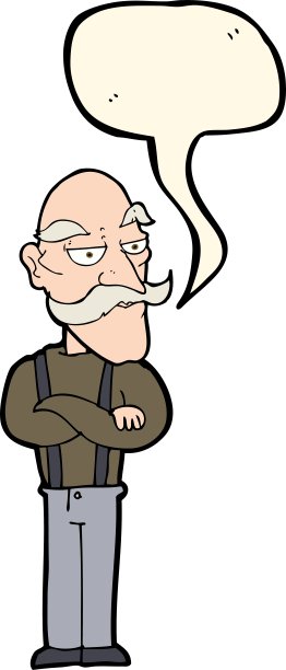卡通让老人厌烦了说话泡泡图片下载