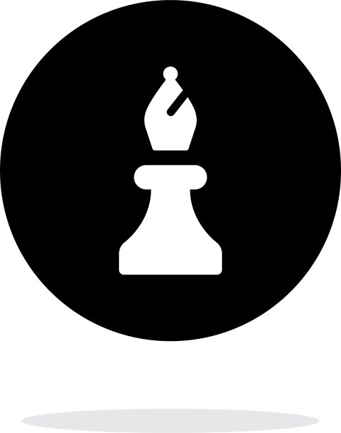 白色背景上的国际象棋主教简易图标图片下载
