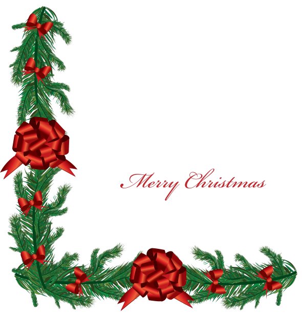 圣诞树枝边境图片下载
